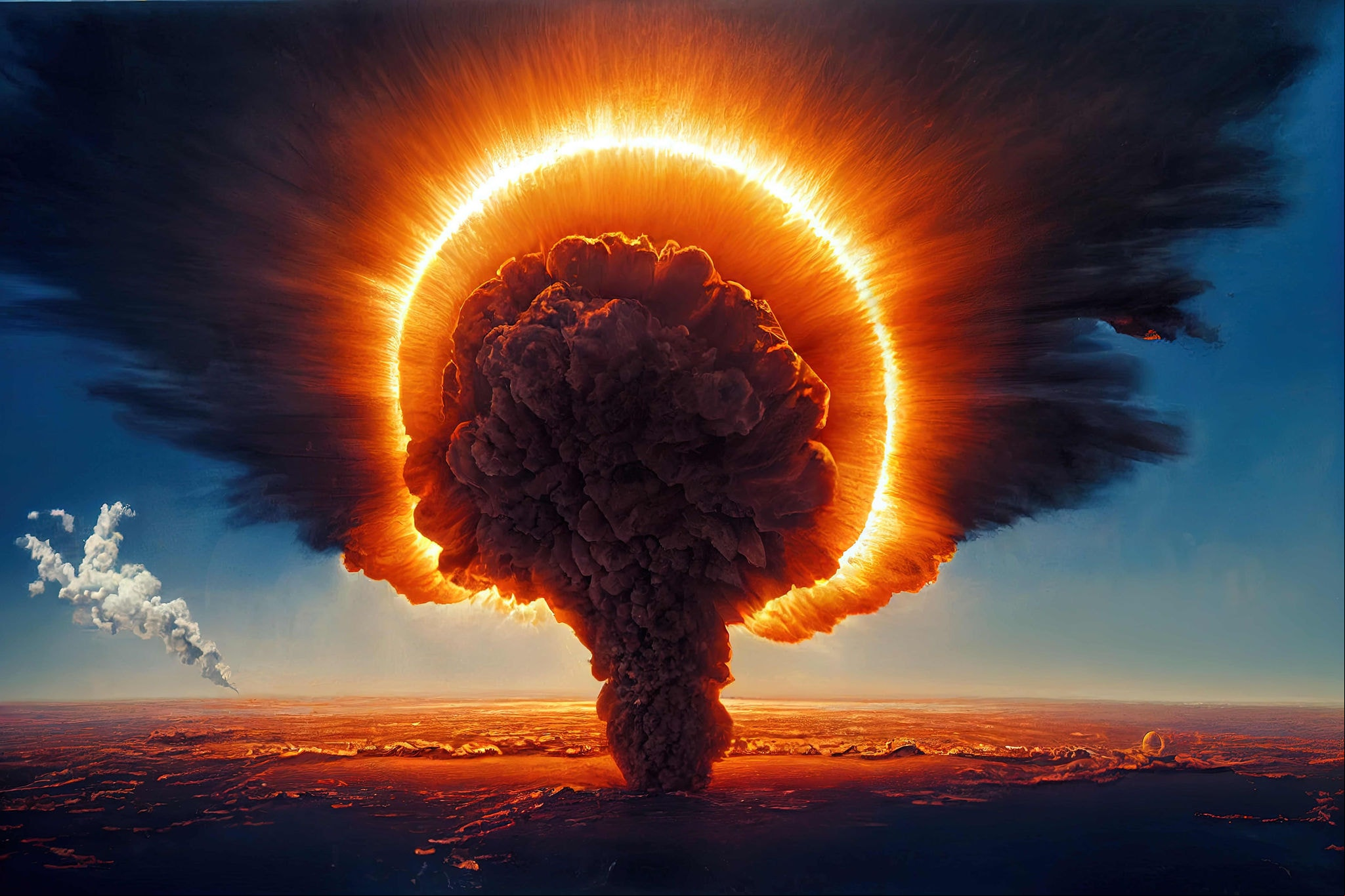 Imagem ilustrativa de como seria hoje uma explosão provocada por bomba atômica